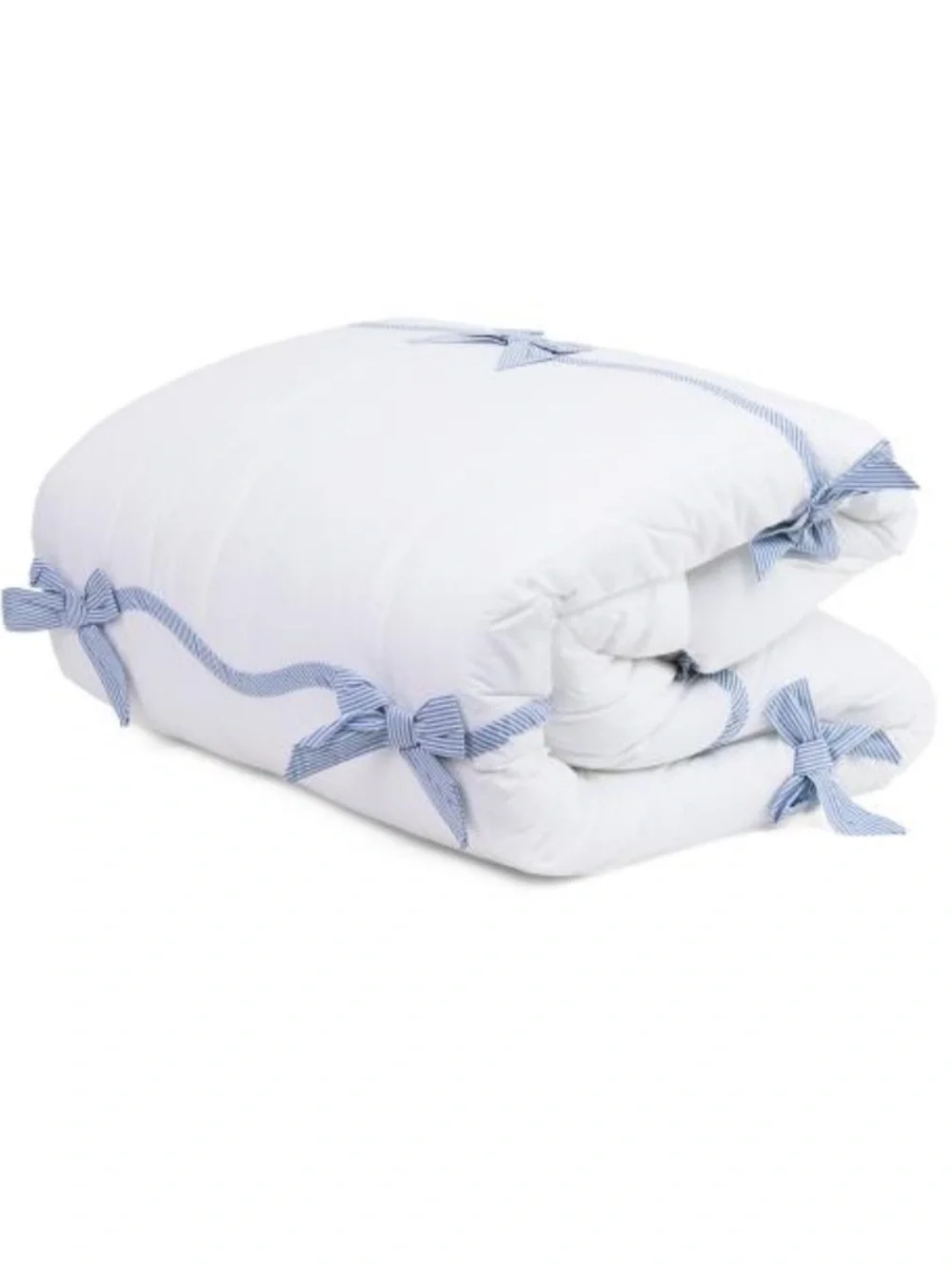 Rachel Zoe White Bedding Set with Light Blue Bow
